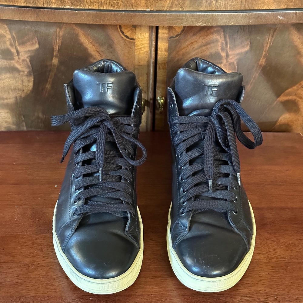 TOM FORD Black Leather Russell Sneakers